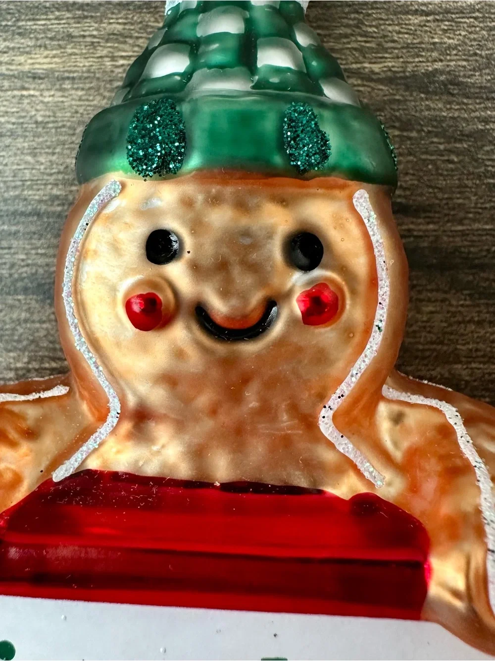 Macy’s Holiday Lane Glass Gingerbread Spice & Everything Nice Christmas Ornament